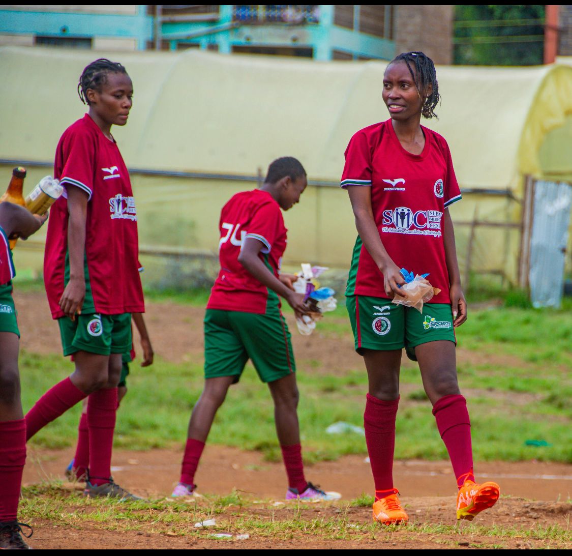 Green sports field action